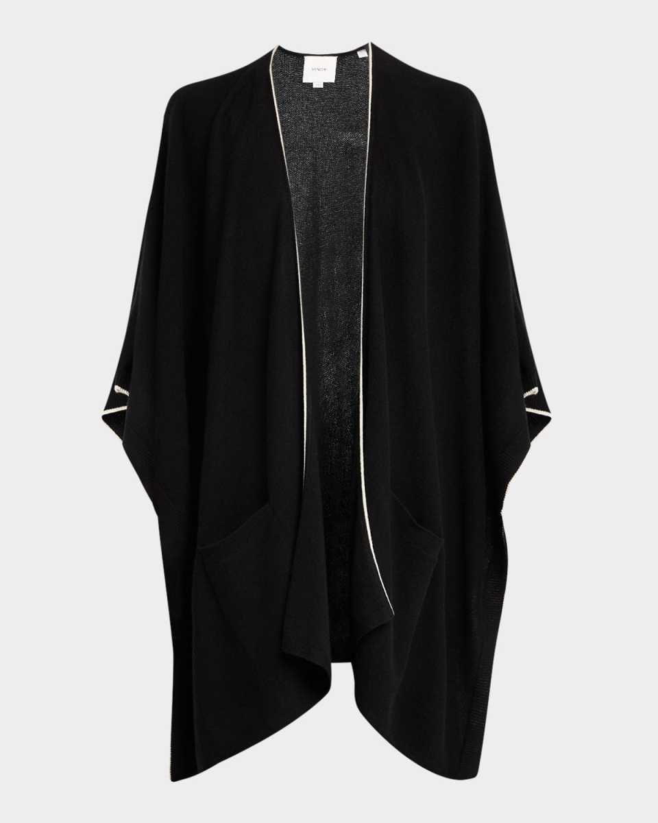 Cashmere Tipped Cape with Pockets